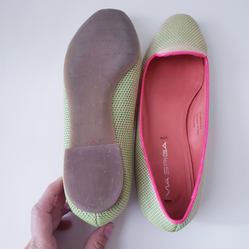 Vintage Via Spiga Green and Pink Flats - Picture 14 of 15